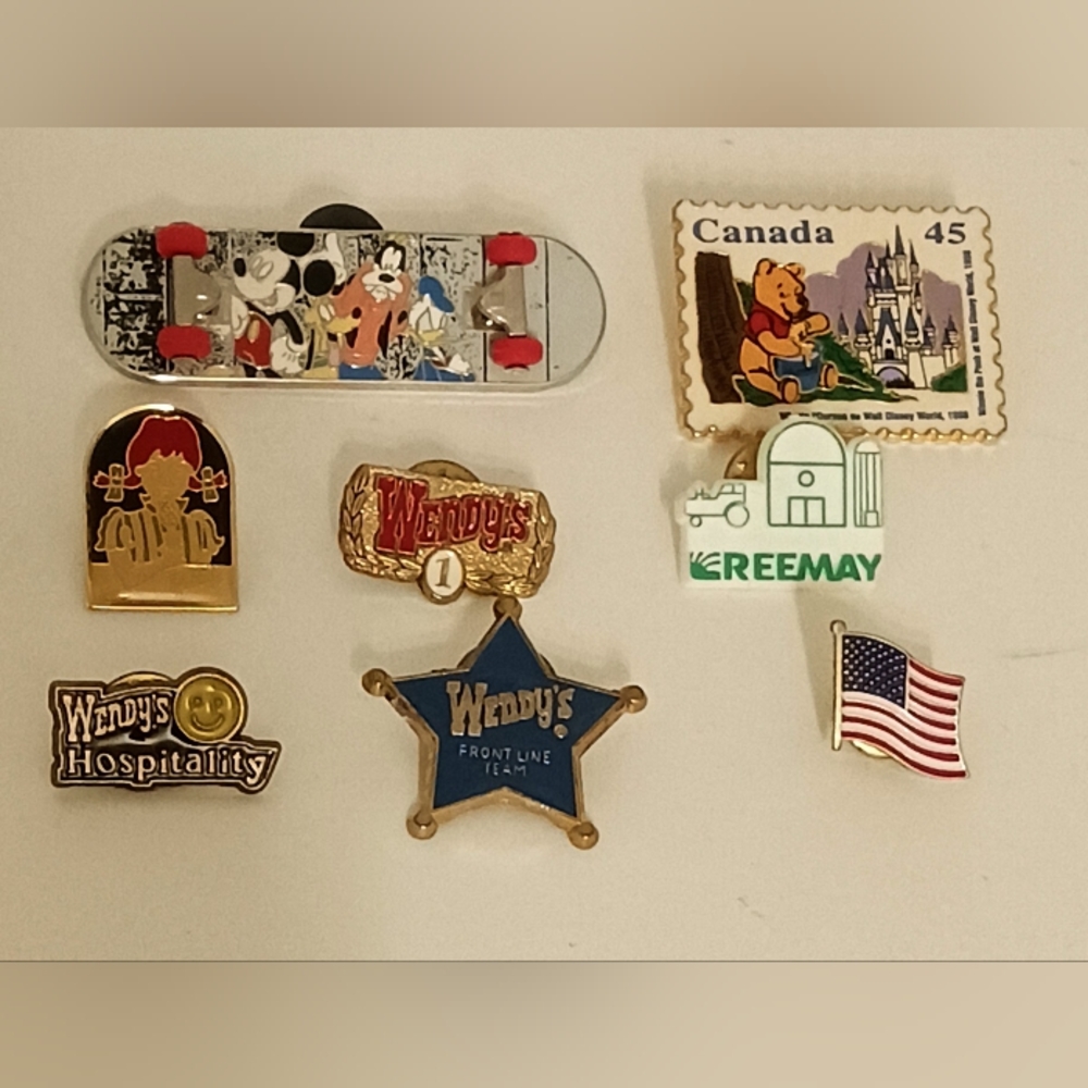 Group Of Vintage Lapel Pins Mickey Mouse and Winnie The Pooh